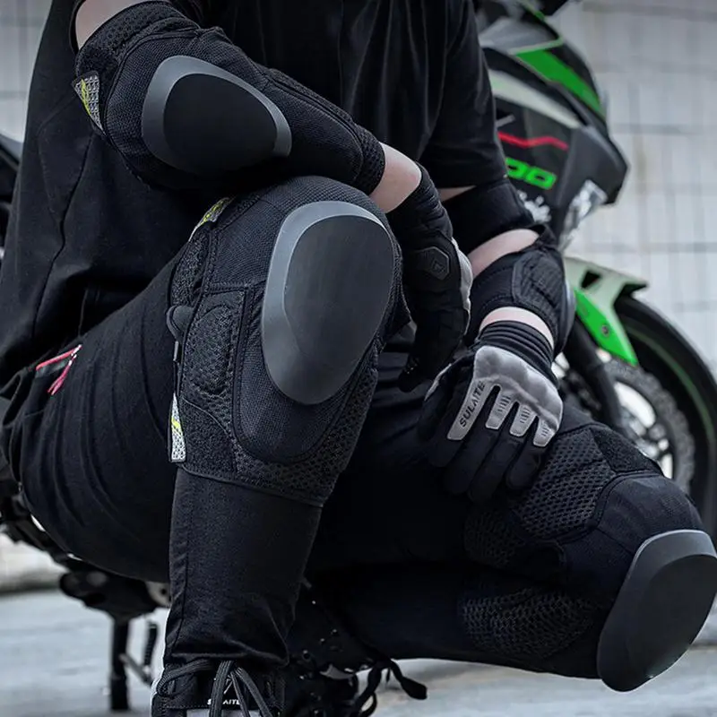 Racing Knee Guards Detachable Knee Guards Mountain Bike Knee Pads With Adjustable Straps Racing Protective Gear Thickened