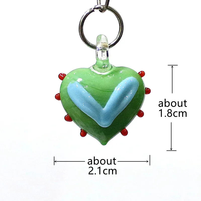 2pcs Mini Glass Heart Shape Pendant Cute Love Charms Trinkets for Diy Women Jewelry Making Accessories or Wedding Decor Supplies