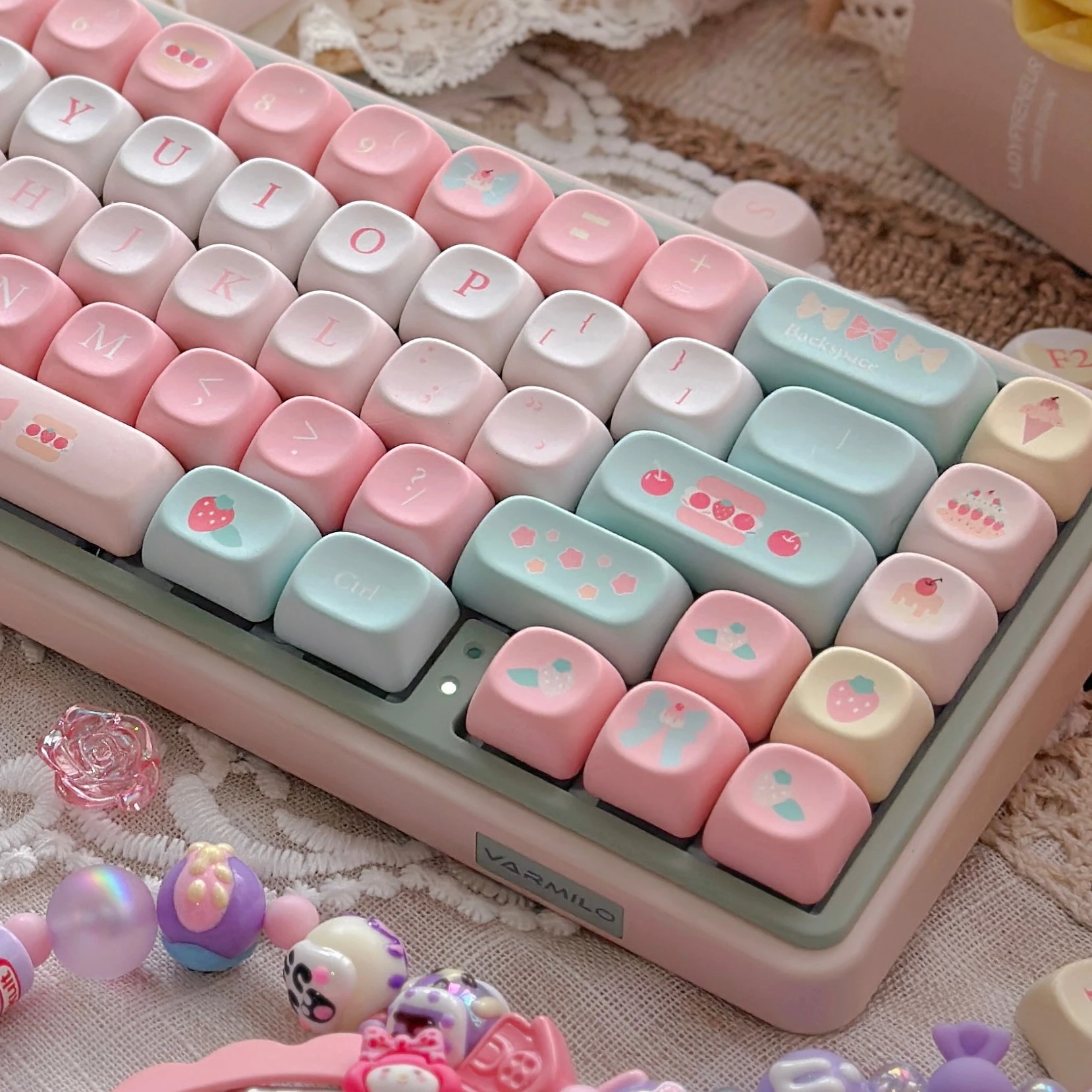 Strawberry Dessert House Keycaps Original Keycaps Cute Original