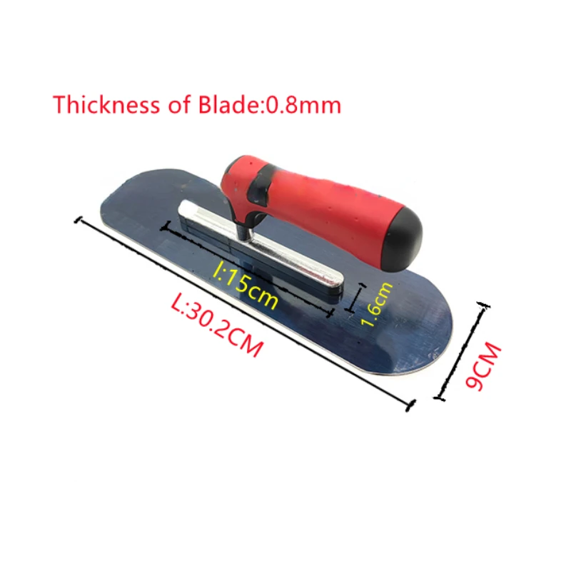 302*90mm cabeça redonda integrado moldagem lâmina de aço carbono plástico lidar com gesso espátula construção concreto ferramenta