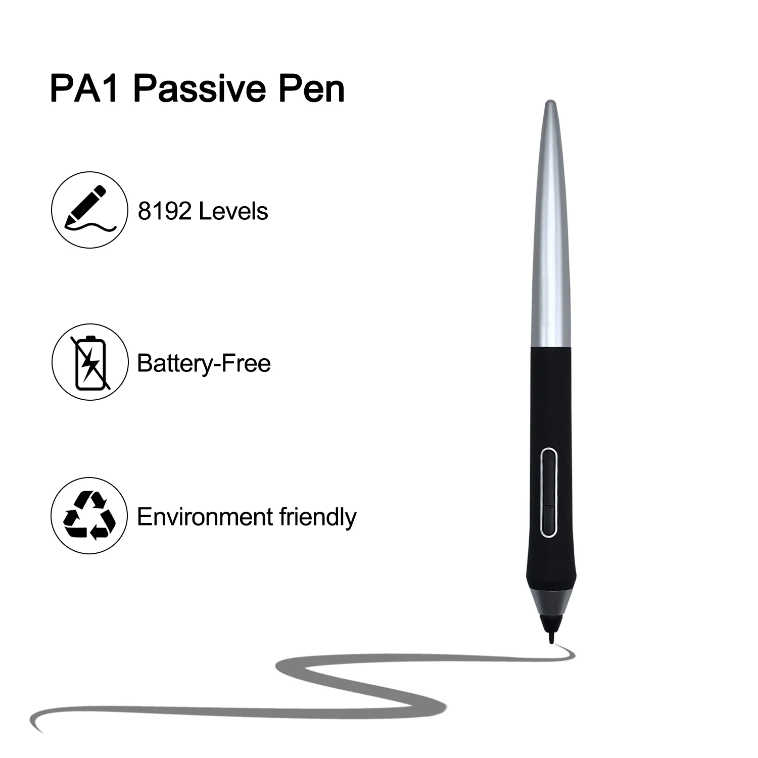 PA1 Passive Stylus with Pen Holder & Nibs for Digital Tablet XP Deco Pro S/ M/SW/MW Tablet