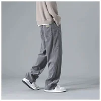 2025 Spring Autumn New Men's Corduroy Straight Leg Pants Men Comfort Loog Trousers Style Trendy Casual Sports Jogging Pants 2