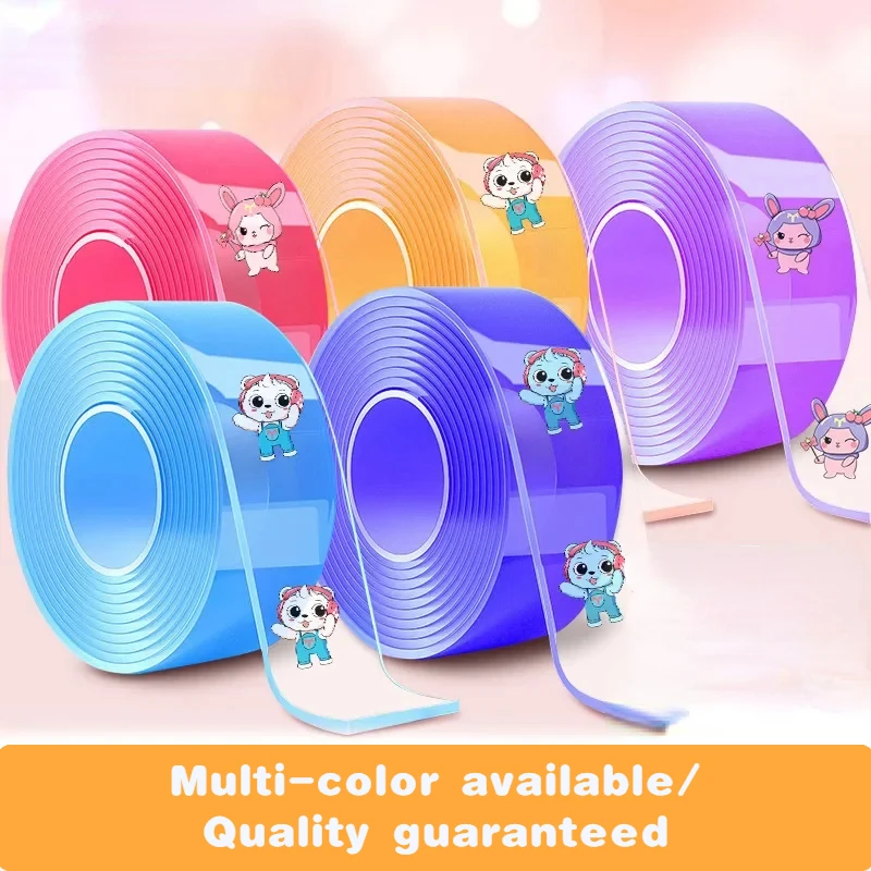 Blowable Bubble Tape Non-marking Double-sided Adhesive for DIY Craft Pinch Toy Making Reusable Color  High Sticky Nano Tape 2024