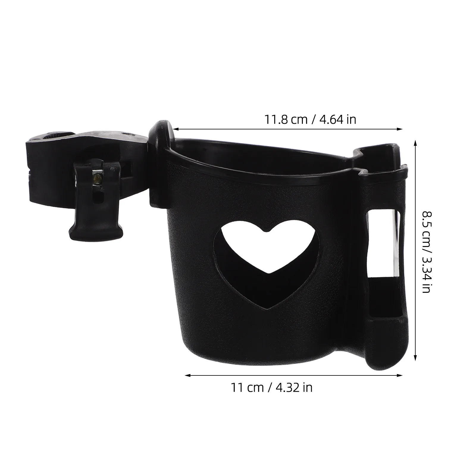 Universal Bike Stroller Wheelchair Cup and Phone Holder Adjustable Angle Anti Slip Heavy Duty for Cyclists Mobility Users Black