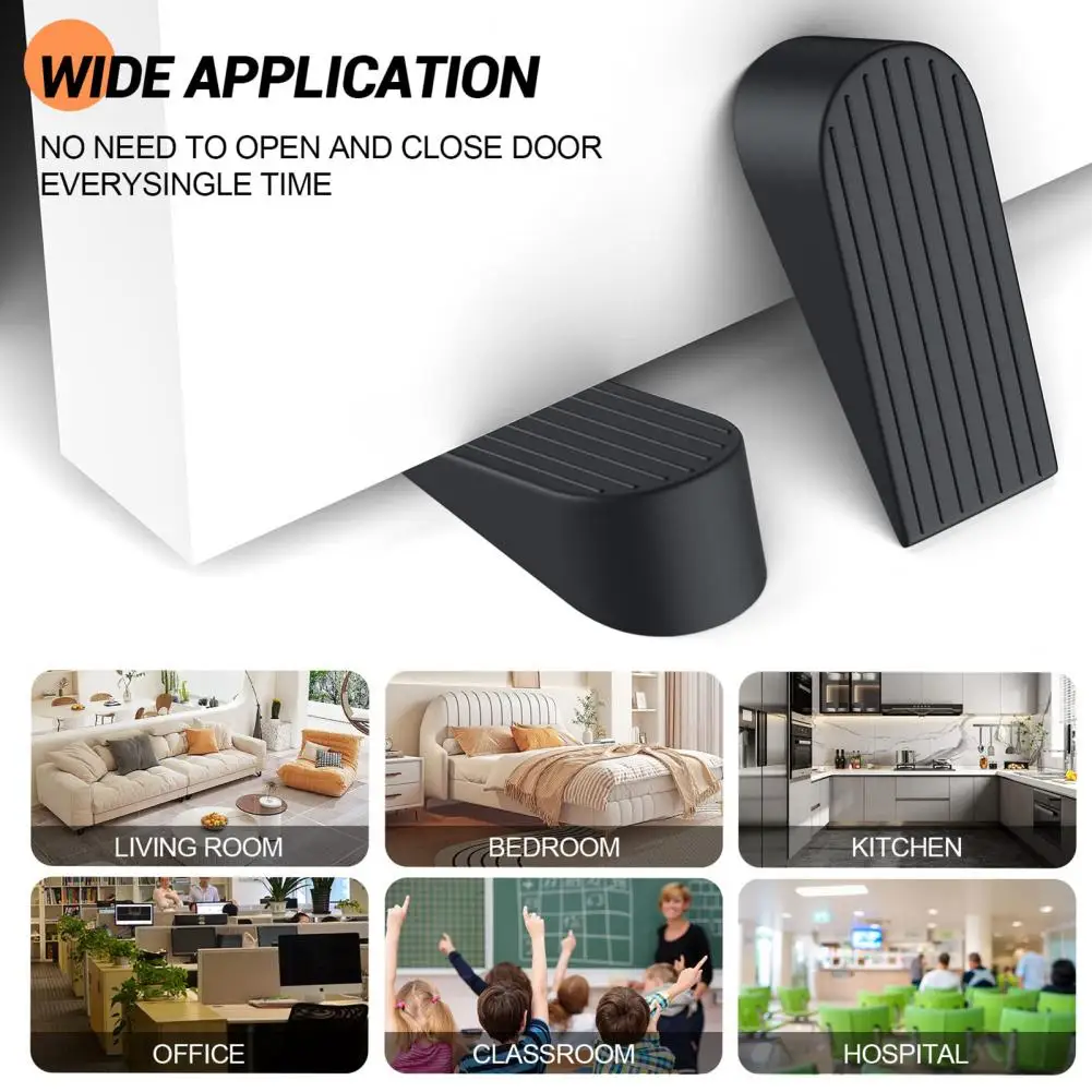 Big Door Stoppers Rubber Wedge Non-slip Rubber Door Stopper Stackable Prevents Doors from Closing High Load-bearing Door Stopper - view 2