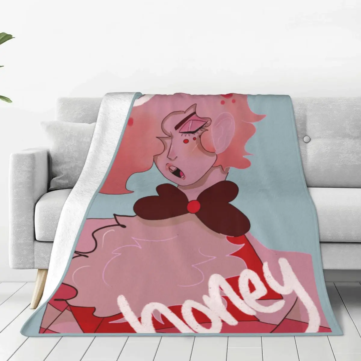 Oh Honey Angel Dust Blankets Fleece Hazbin Hotels Warm Throw Blankets for Car Sofa Couch Bedroom Quilt