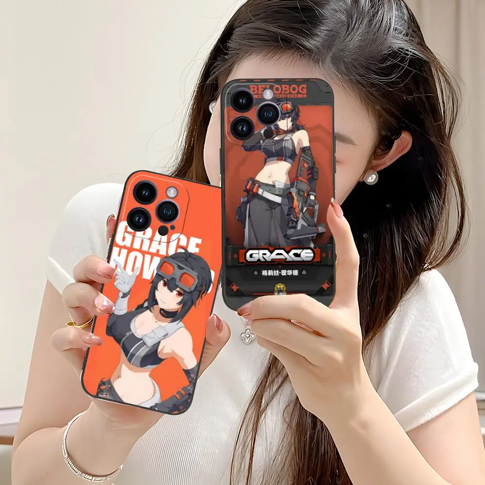 ZZZ Grace Howard جراب هاتف آيفون 17 16 15 14 13 12 11 X XR XS 8 7 Pro Max Plus غطاء حماية صغير اللون فاخر جميل