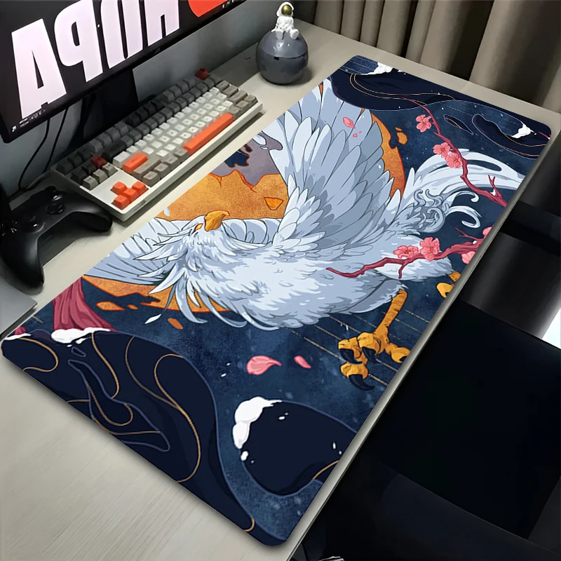 

Игровой коврик для мыши с прошитыми краями, резиновая основа, удлиненный настольный коврик Phoenix Bird, коврик для клавиатуры, HD коврик для мыши для офиса, домашнего компьютера