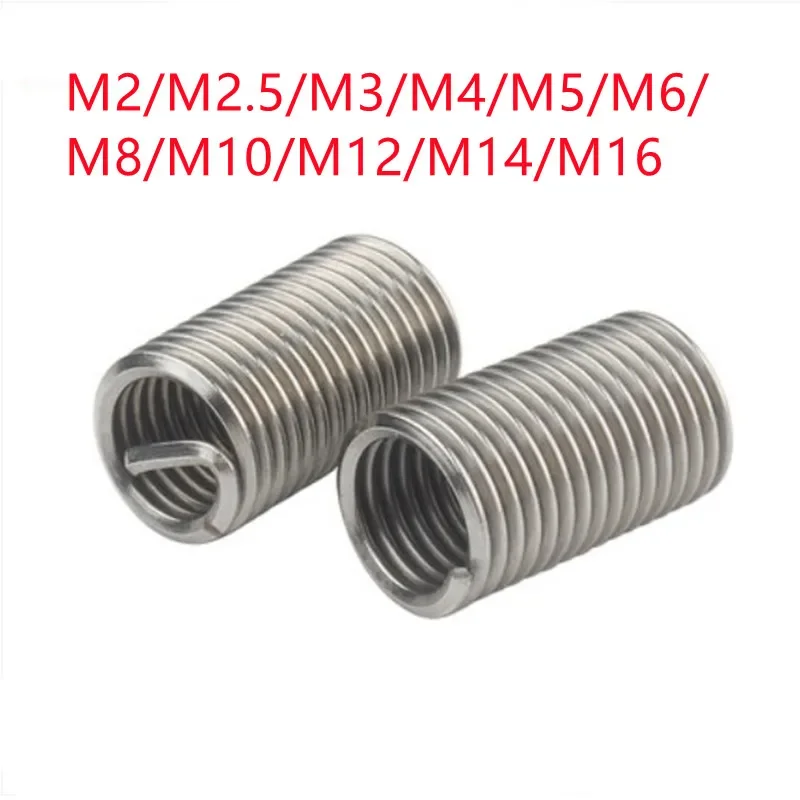 10-50pcs  M2 M2.5 M3 M4 M5 M6 M7 M8 M10 M12 stainless steel  wire thread insert sleeve Bushing Helicoil Repair Inserts