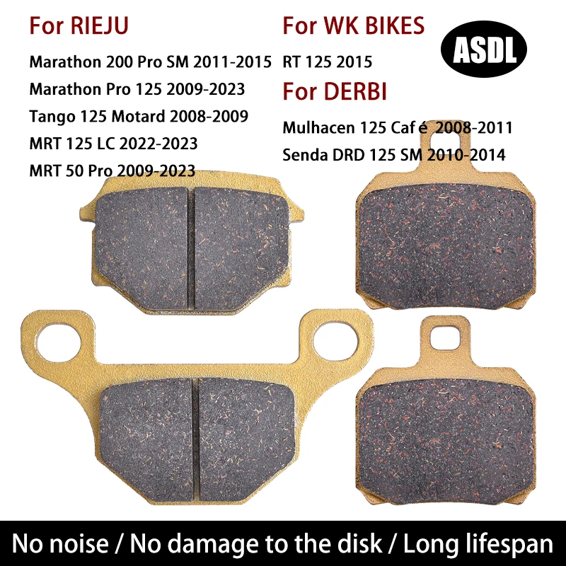 Передние и задние тормозные колодки для DERBI Mulhacen Senda DRD 125 R SM, для RIEJU MRT 50 MRT50 MRT125 Marathon Pro 125 200, для мотоциклов WK BIKES RT