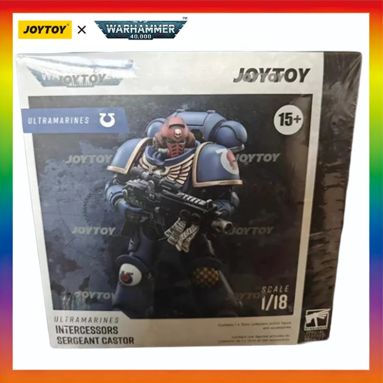 

Original JOYTOY Warhammer 40K Ultramarines Heroes of The ChapterBrother Veteran Sergeant Castor 1/18 Action Figure Model