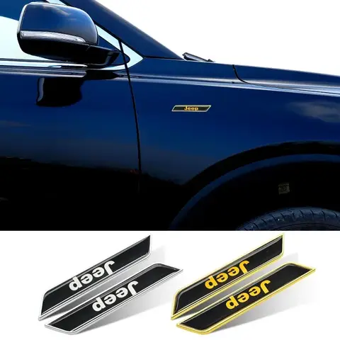 Car Rear Trunk Protective Emblem Fender Side Sticker for Jeep Logo Wrangler Grand Cherokee Compass Renegade Patriot Accessories