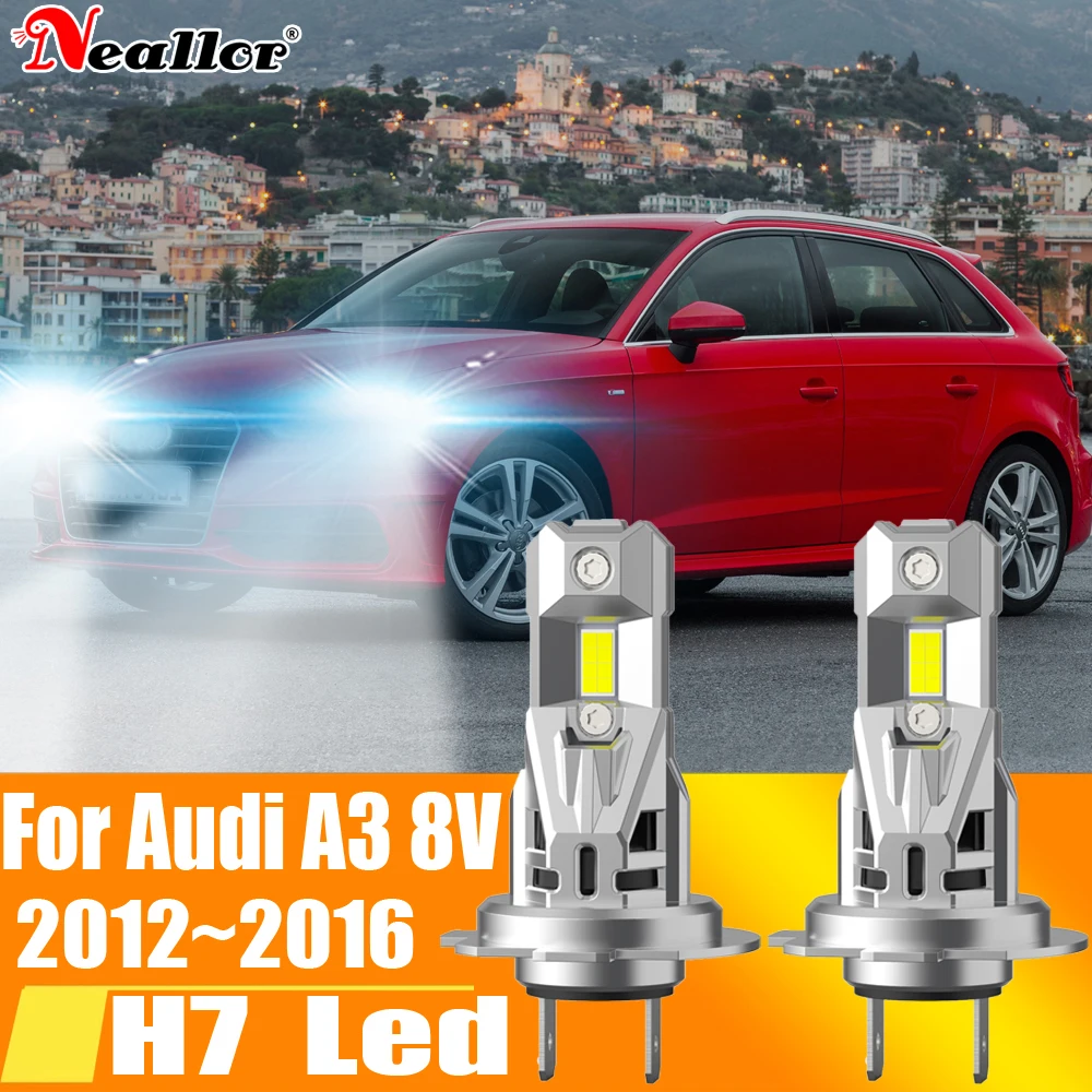 2pcs High Power H7 Led Headlight Canbus No Error H18 Car Bulb 6000K White Light Moto Diode Lamp 12v 55w For Audi A3 8V 2012~2016