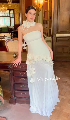 Imagen 2 del producto Jersey de fiesta personalizado, apliques con cuentas, corte en A, vestidos largos sin tirantes, ocasión a medida, moda Simple de alta calidad