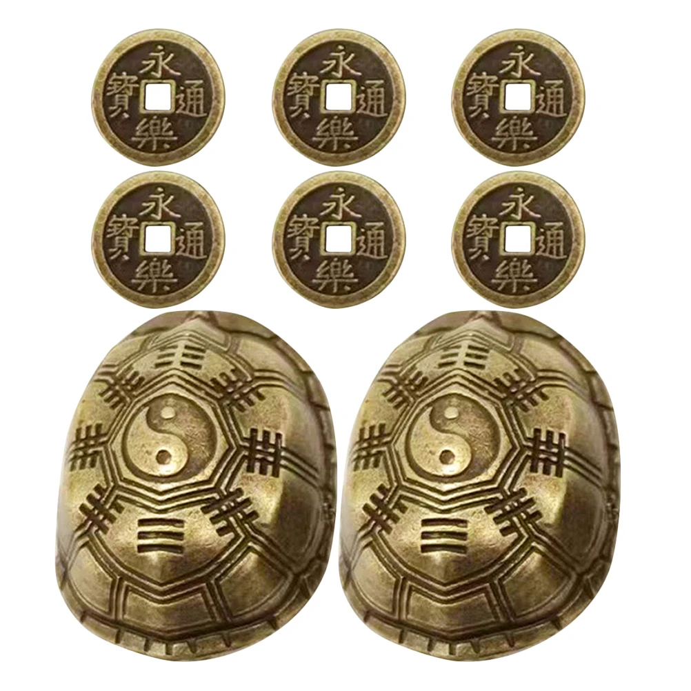 Gossip Turtle Shell Toy Brass Decor Creative Desktop Ornaments Vintage Decorative Objects Figurine Statues