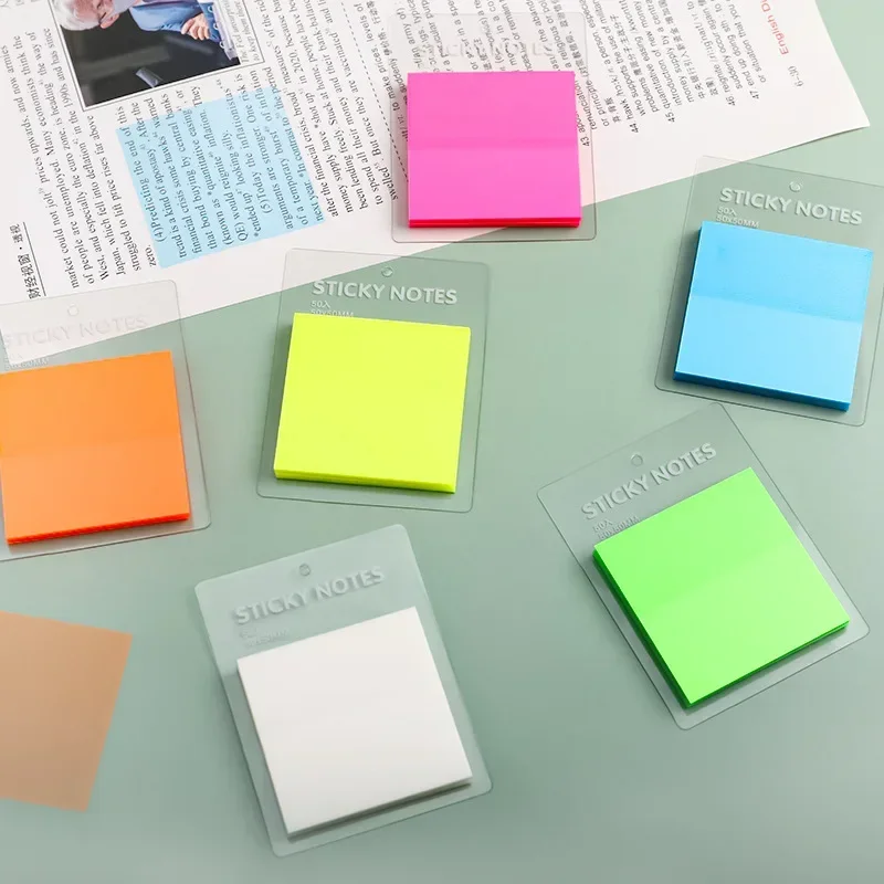 School Kantoorbenodigdheden Briefpapier Transparant Waterdicht Zelfklevend Memo Notitieblokken