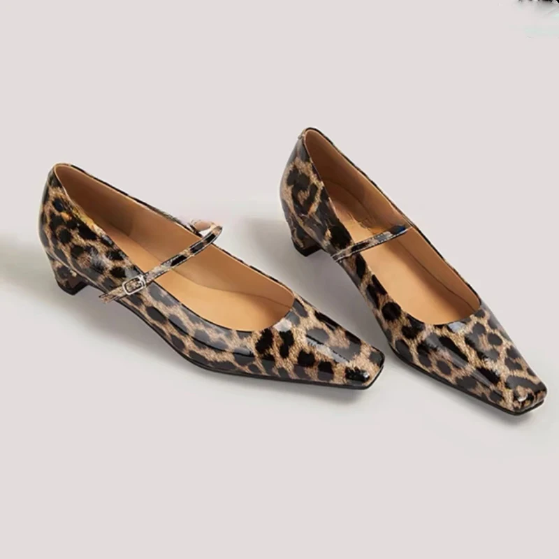 Ladies Luxury Party High Heels Elegant Mary Jane Shoes Women Sexy Leopard Pointed Toe Dress Pumps Fashion Sandals Lady Red Heels