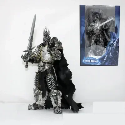 

16cm World of Warcraft Anime Figures Lich King Arthas Death Knight Standing Frostmourne Decor Statues Collection Halloween Gift