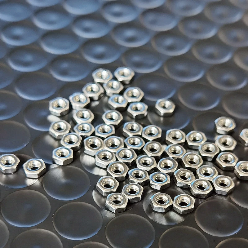 Pequena Porca Hex Mini, Aço Inoxidável e Latão, Pequeno Minúsculo Micro Parafuso, M1, M1.2, M1.4, M1.6, M2, M2.5, M3