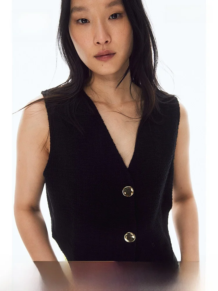 

H&M Women's Vest 2025 Autumn New Slim Fit Fce Vest Faionable Ele Sle Comfortable Material Perfect for Office And C...