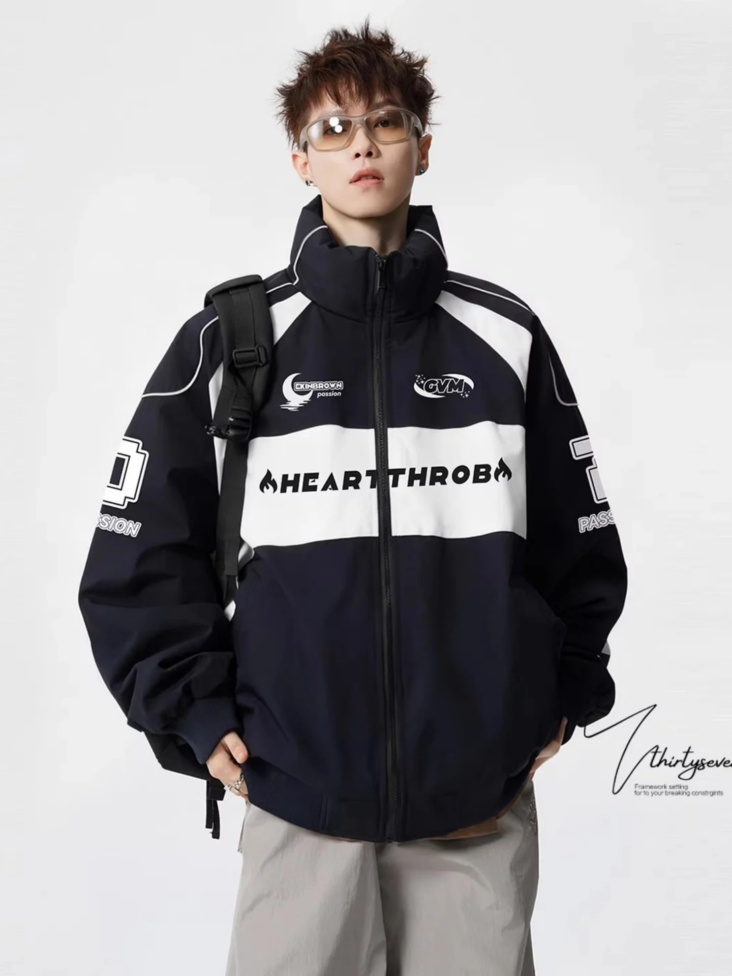 

Винтажная американская мотоциклетная куртка из хлопка для мужчин, зимняя утепленная куртка с воротником-стойкой, гоночный костюм, хлопковая одежда Haome Bad Boy