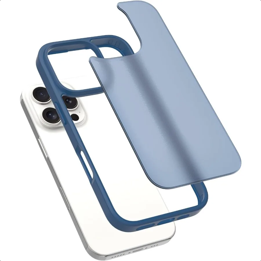 حافظة لهاتف آيفون 16 برو، غطاء هاتف شفاف غير لامع [حماية من السقوط من الدرجة العسكرية بطول 10 أقدام] نحيف ومتين ومقاوم للصدمات