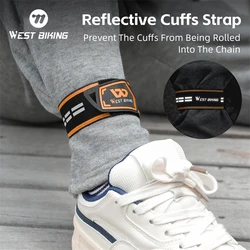 WEST BIKING Bike Pants Strap Bicycle Cycling Pants Cuff Band Reflective Wrist Ankle Bands for Outdoor Sports Trouser Leg Straps