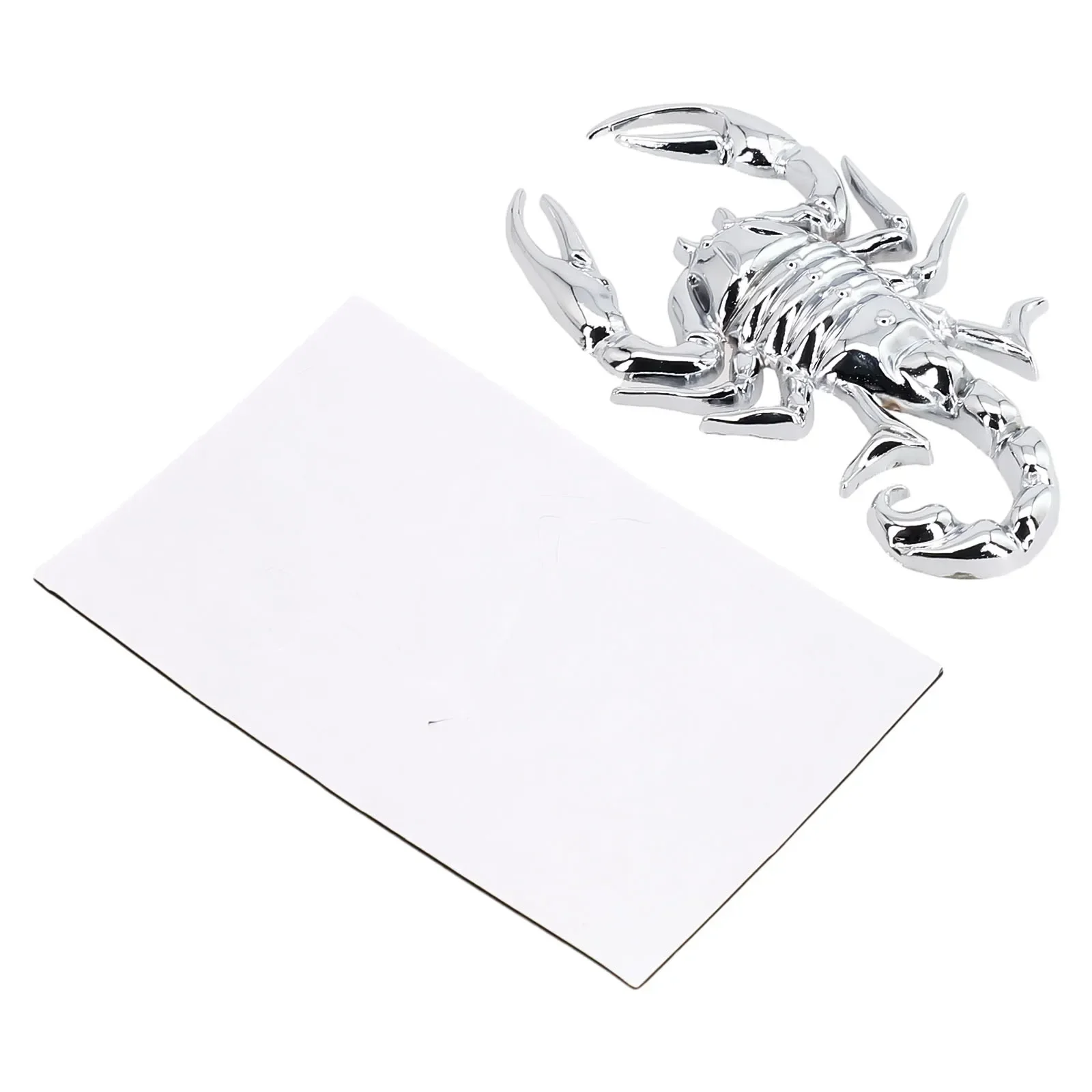 3D Adesivo Paster Chrome Scorpion Badge, Emblema da motocicleta, Decoração Decalque Metal, Silver Car Styling Acessórios