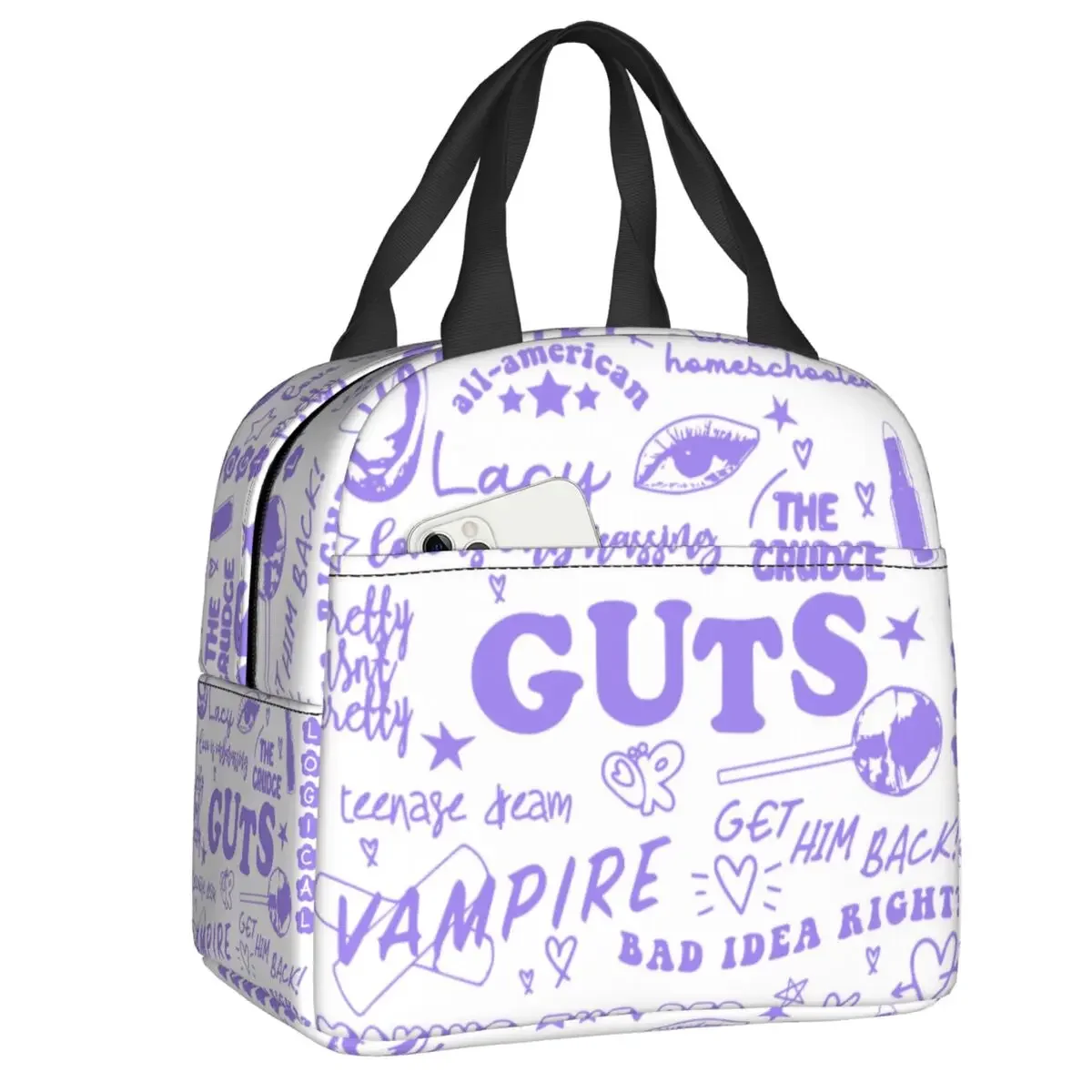 Custom Olivia Vampire Rodrigos Sour Guts Lunch Bag Men Women Cooler Thermal Insulated Lunch Boxes for Children School