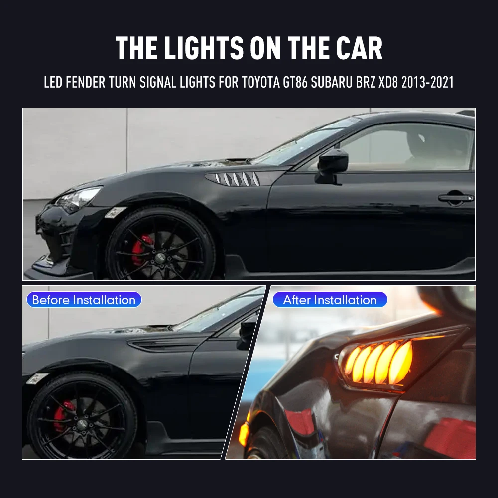 2PCs Front Corner Side Marker Light Fender Turn Signal Light Replacement For Toyota GR86 Subaru BRZ ZD8 2013-2021 Indicator Lamp