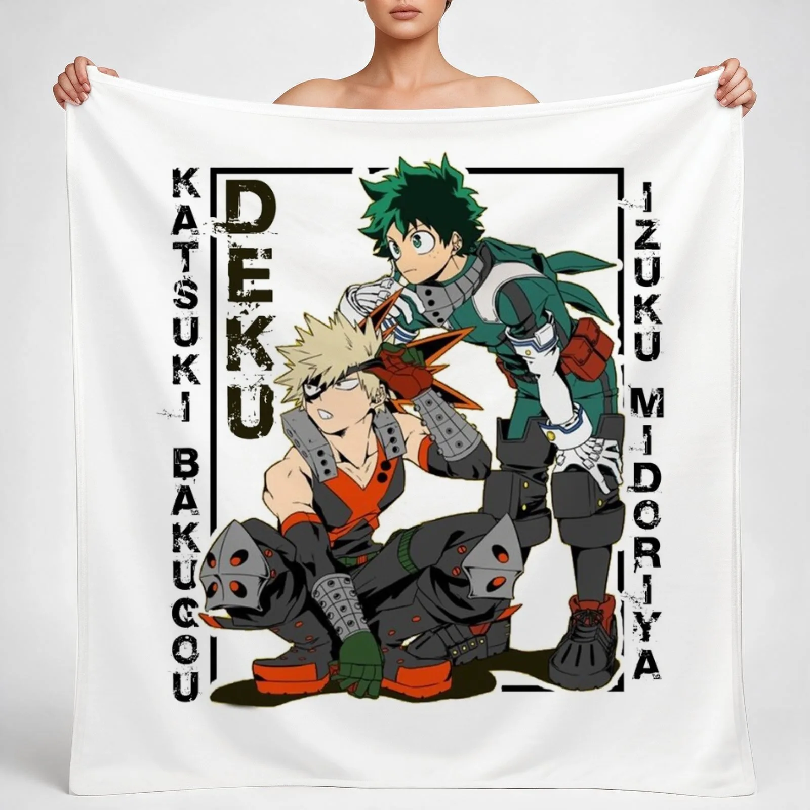 izuku midoriya & Katsuki Bakugou Throw Blanket couch cozy soft plush fuzzy picnic outdoor blanket