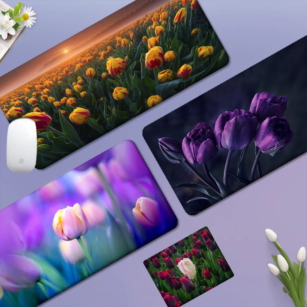 

Tulip Custom Skin Office Computer Desk Mat Table Keyboard Big Mouse Pad Laptop Cushion Non-slip