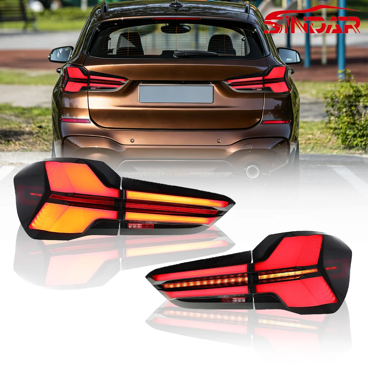 

SINDAR Auto LED Taillight Assembly for BMW X1 F48 F49 2016-2022, Modified G05 OE Style Car Tail Lamp Accessories