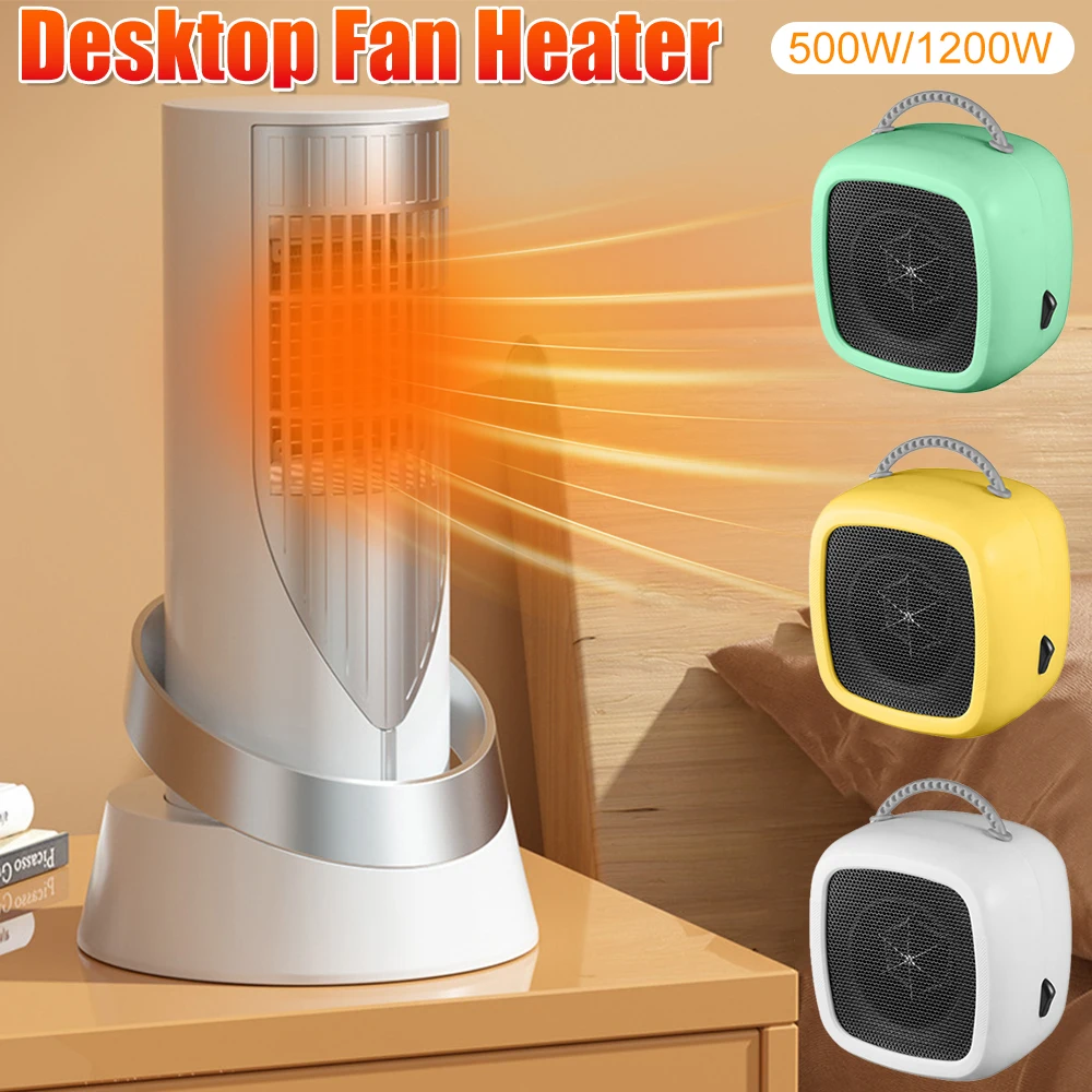 Portable Heater Electric Heater Hand Heating Desktop Quick Heating Home 500W/1200W Hot Fan Heater Household Warmer Hand Warmer