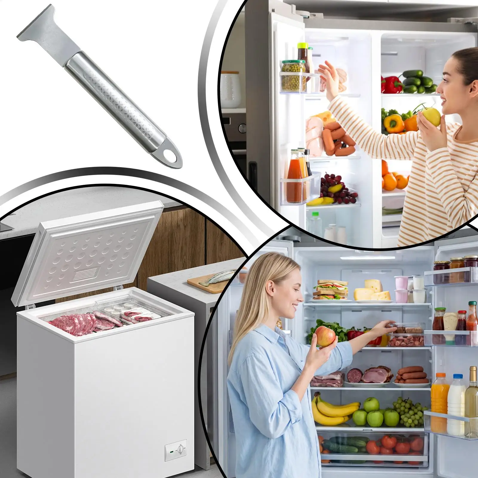 Ice Scraper Tool Stainless Steel Refrigerator Defrosting Cleaning Shovel Frost Removal Device For Kitchen Cooling Food Home