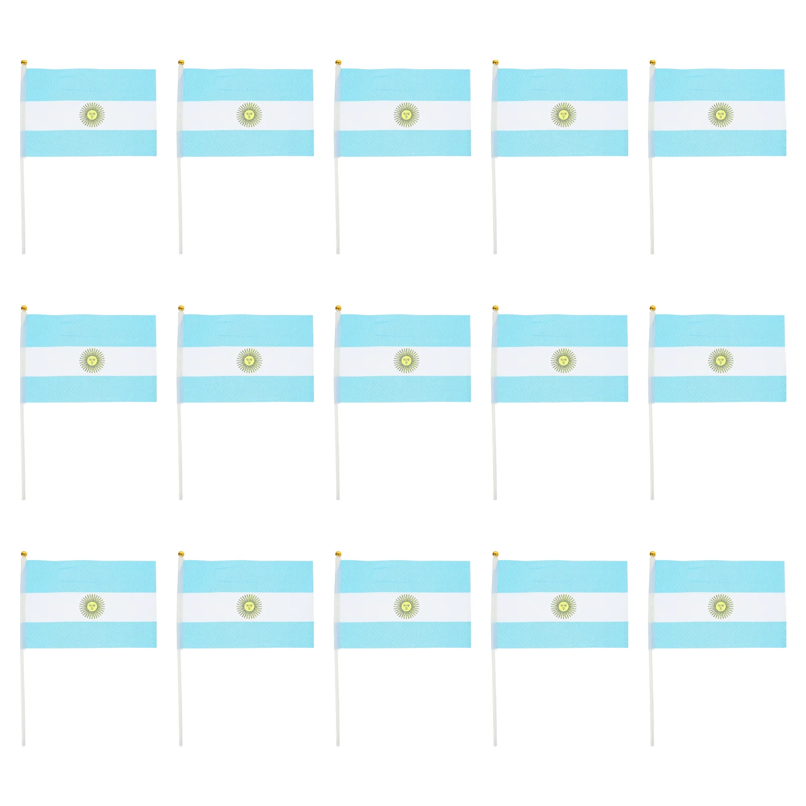 50 Pcs Cheering Flag Hand Flags Football Small Banner on Sticks National Polyester