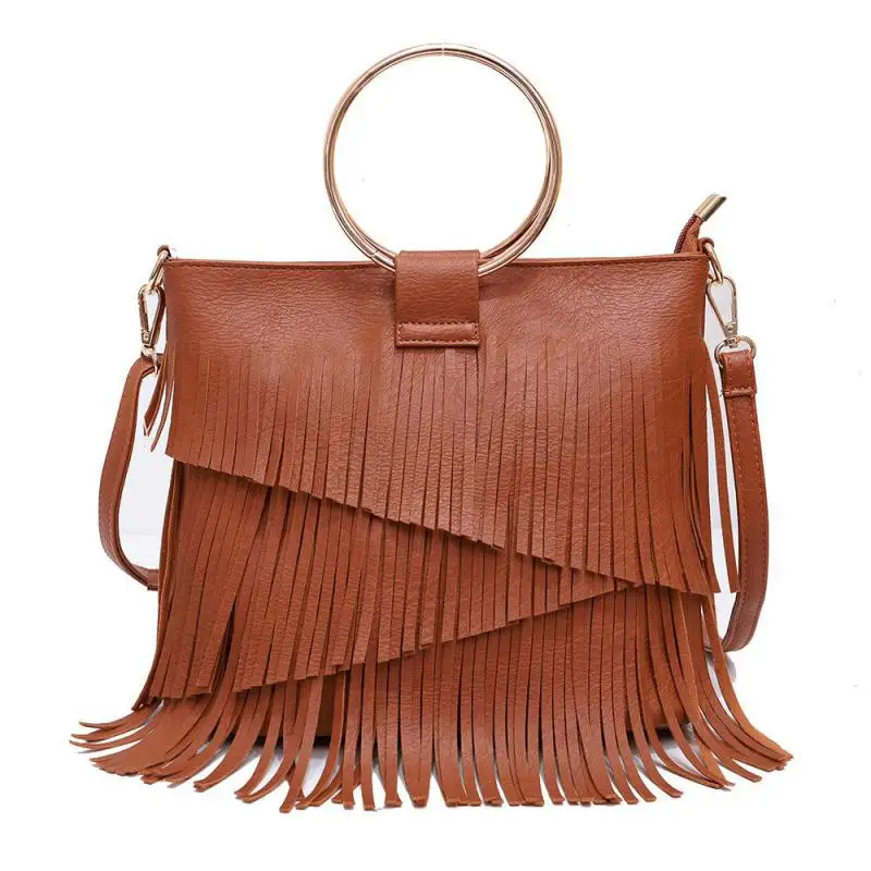 

European And American Fashion New Irregular Tassel Handheld Women's Bag Retro Personalized Temperament Crossbody Shoulder Bag