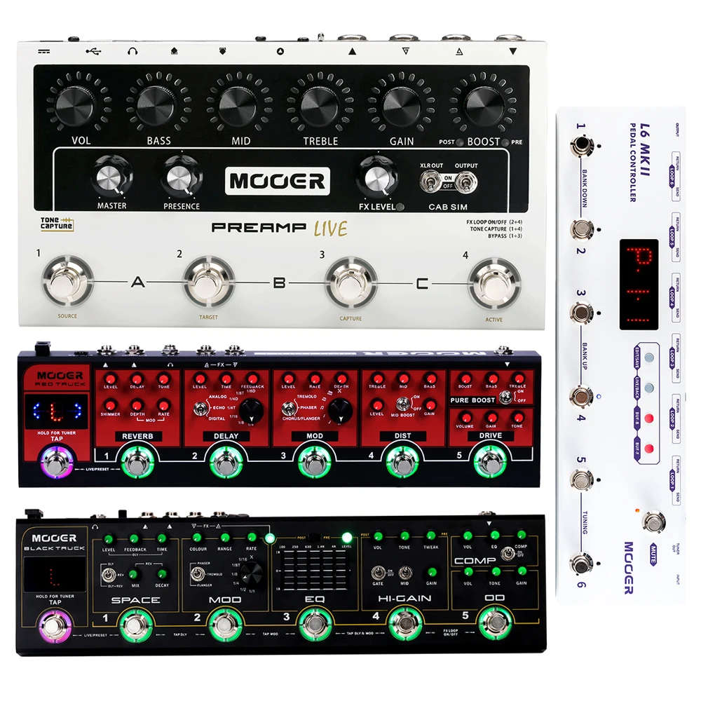 Pedal multiefectos para guitarra MOOER, Pedal de efectos combinados PCL6 MKII, controlador de Pedal, piezas y accesorios de guitarra programables
