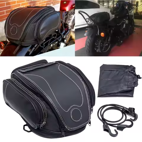 Universal Motorcycle Rear Seat Bag Retro Motorcycle Tail Bag Backpack Shoulder Bags For Honda CBR1000 For Z750 Z800 For Vespa