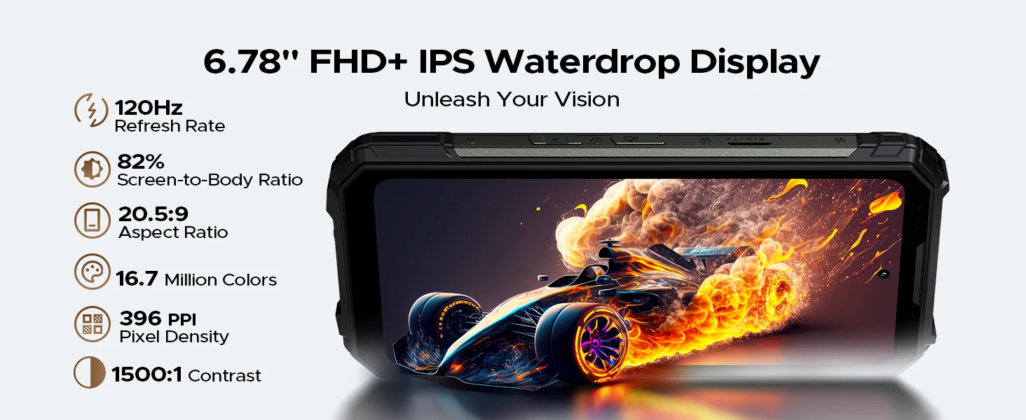 DOOGEE V Max LR Laser Rangefinder 5G AI Rugged Phone 36GB+512GB 6.78'' Display 20500mAh Battery Dual Camping Lights Smart phones