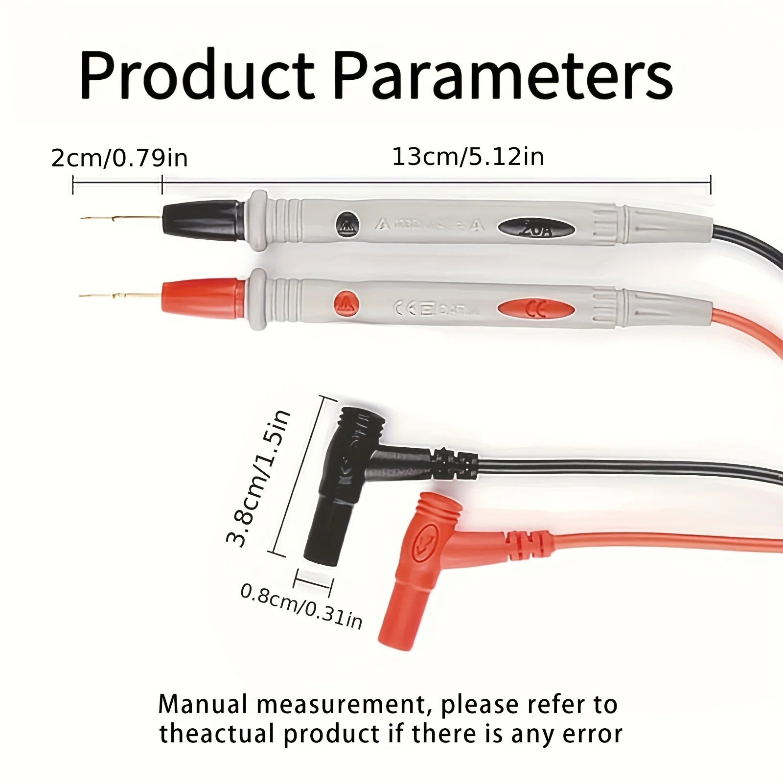 1 คู่ซิลิโคนสีแดงมัลติมิเตอร์ทดสอบชุดสายเคเบิล,20A 1000V ไฟฟ้า Probe สาย, ใช้งานร่วมกับมัลติมิเตอร์ 99%