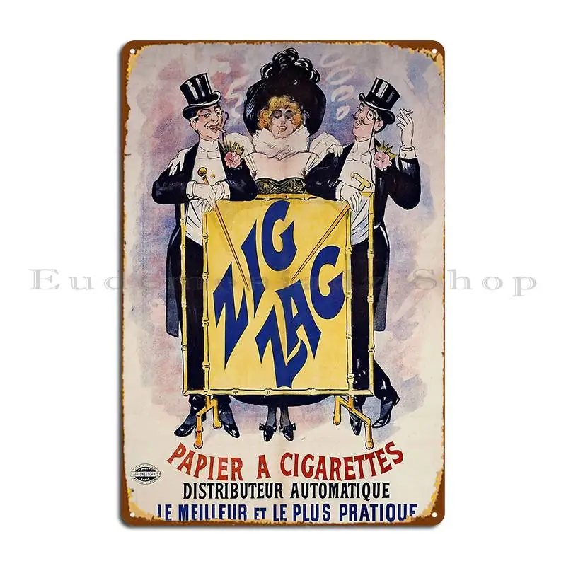 Póster de papel para cigarrillos Zig Zag, placa de Metal para cine, cocina, Pub, cartel de estaño personalizado para fiesta