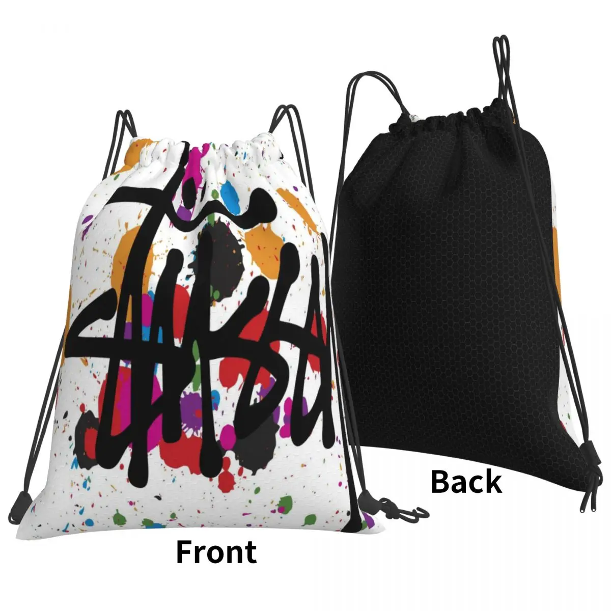 Custom Pattern Logo Drawstring Bag S-Stusssyy Travel Backpack Student Storage Bag School Bag  ꦫ