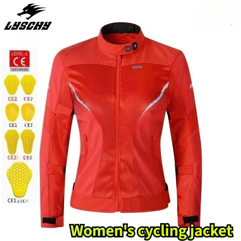 

Women's Four-Season Motorcycle Riding Suit,Mesh Breathable Stretch Outfit, Anti-Scratch Protective Motorbike Scooter Riding Gear