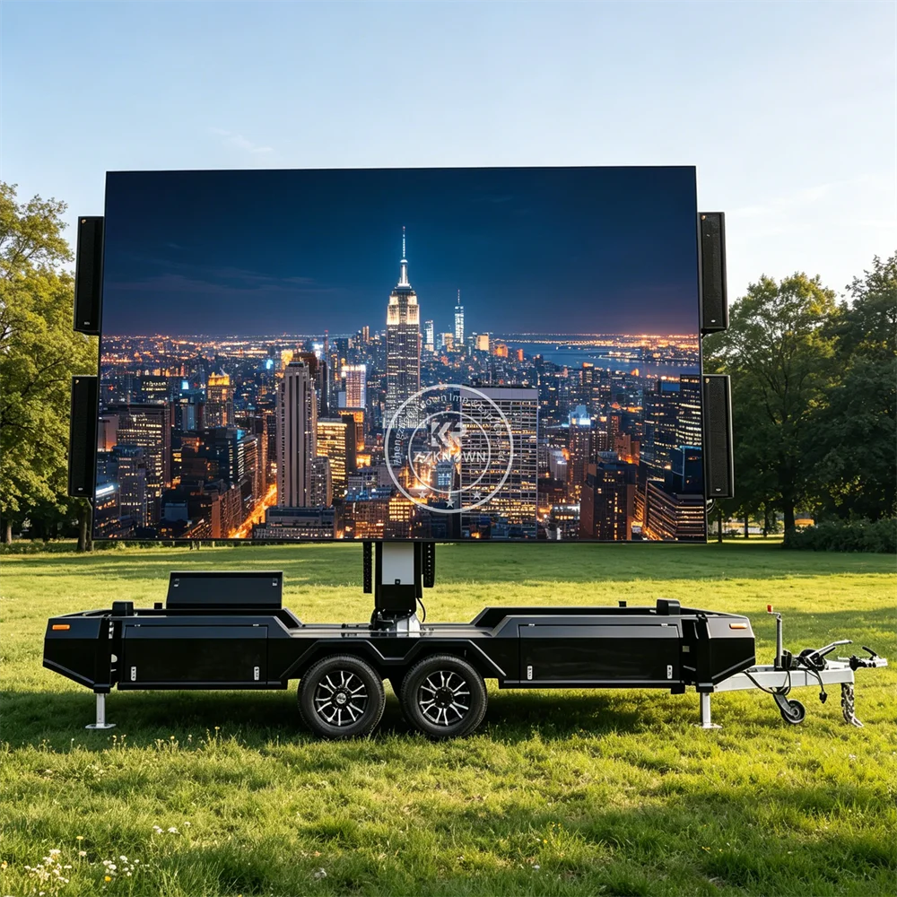 Solar LED Display Advertising Trailer Mobile Digital Billboard Trailer For Night Outdoor Promotion And Lighting Use