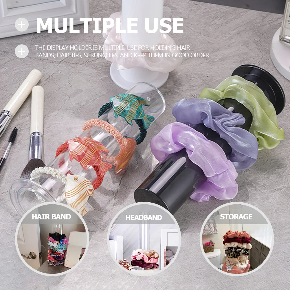 

2 шт., акриловый органайзер для резинок для волос, веревка для волос, стеллаж для хранения, съемная колонна, держатель для резинок для волос, держатель для резинок для волос