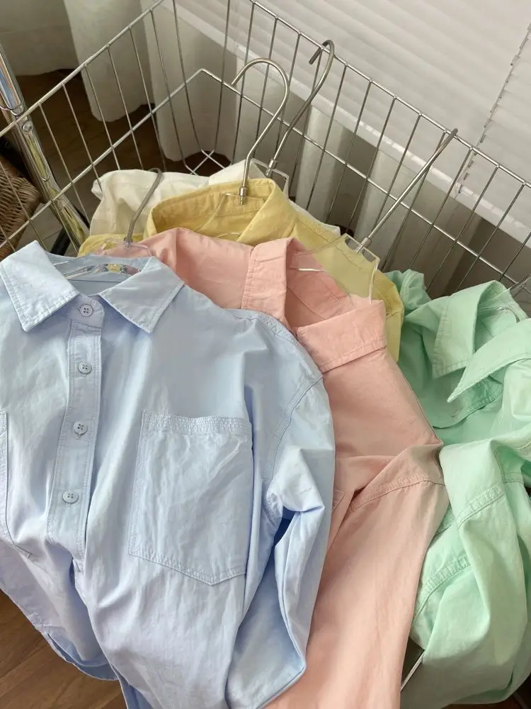 

Long Sve Pure Color irt для женщин, повседневная одежда из полиэстера на пуговицах, облегающая одежда irt Fem Faion, осенняя одежда