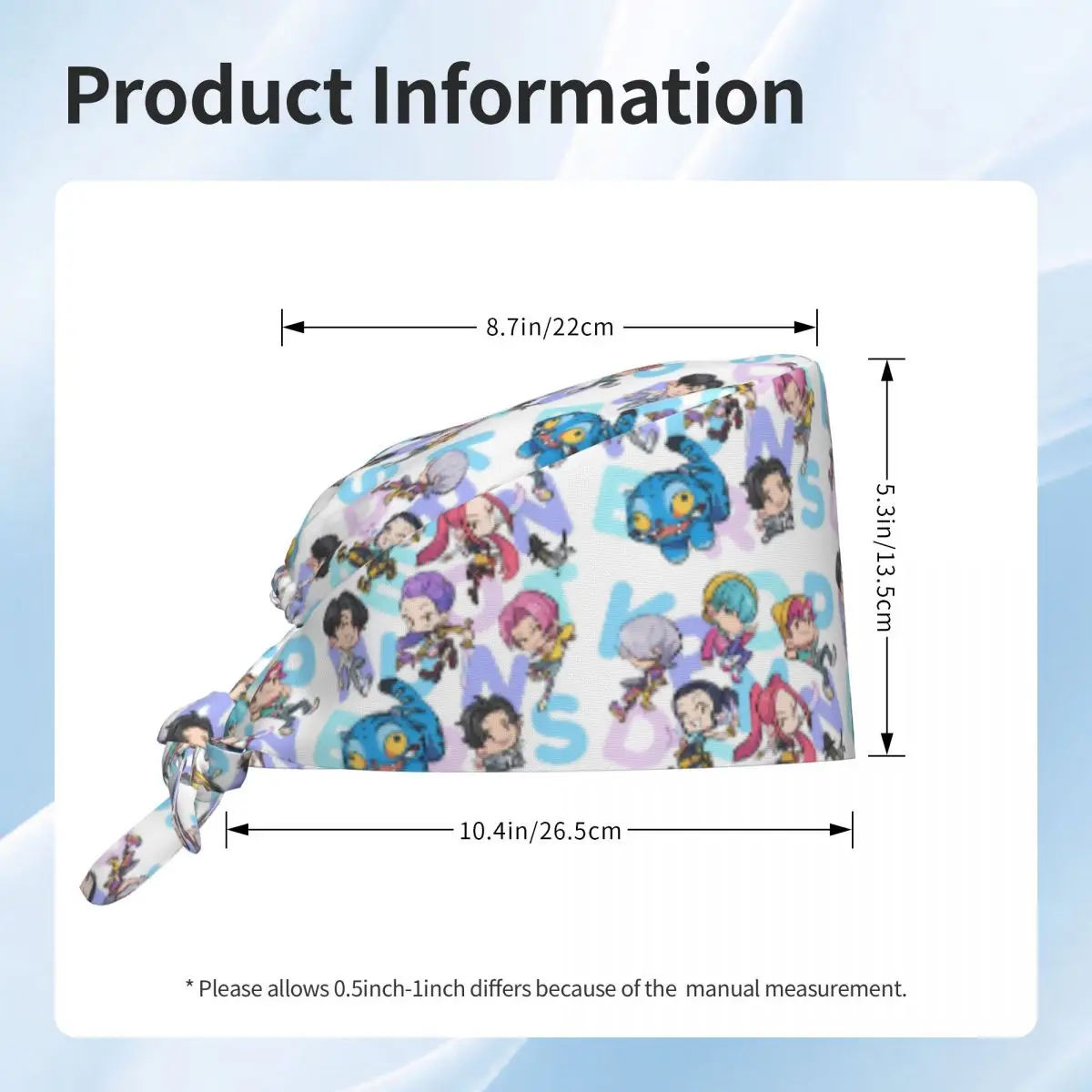 Czapki pielęgniarskie Saja Boys, czapka robocza unisex dla kobiet, Huntrix Kawaii, czapka medyczna z wiązaniem z tyłu, wygodna, elastyczna.