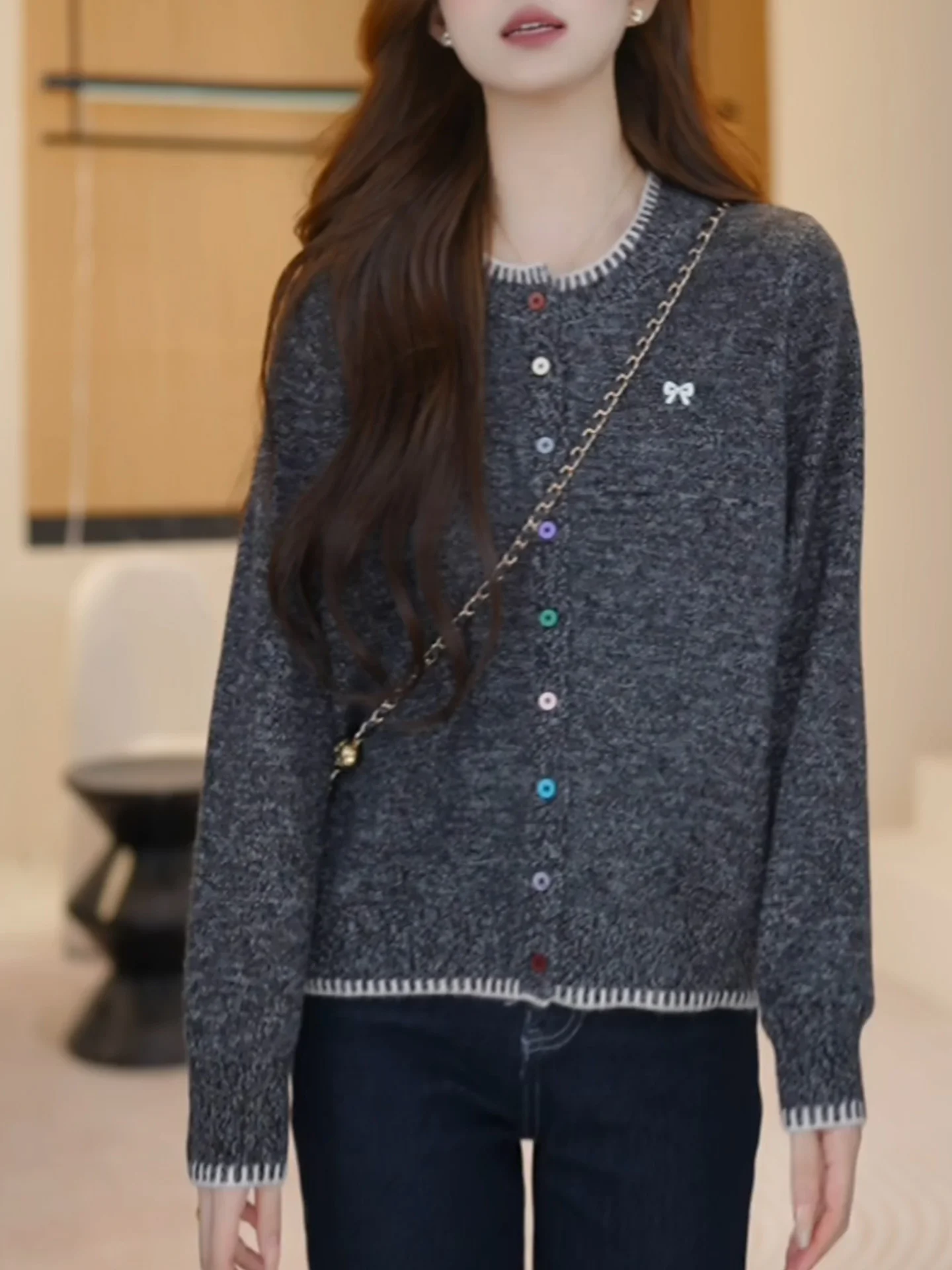 

Sweet Korean Sle round Ne Sweater plus Size Comfortable Slimming Women's Top Quali Camere Autumn Winter New Arrival