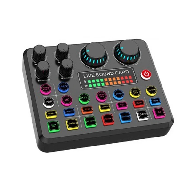 Live Sound Card Professional Gaming Sound Card Sound Mixer for Karaoke Broadcast KTV Singing Live-ELEC